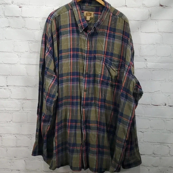 The Foundry Supply Co Long Sleeve Plaid Button Down Men's Size 4XLT - Picture 1 of 9